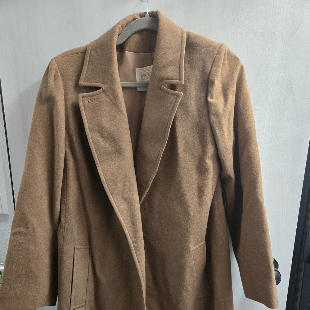 Pendleton Brown Wool Trench Coat - image 1